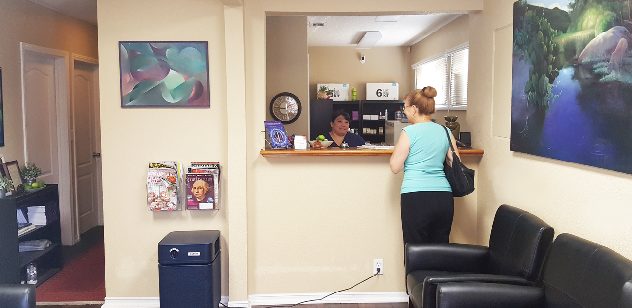 Reception area — welcoming front desk