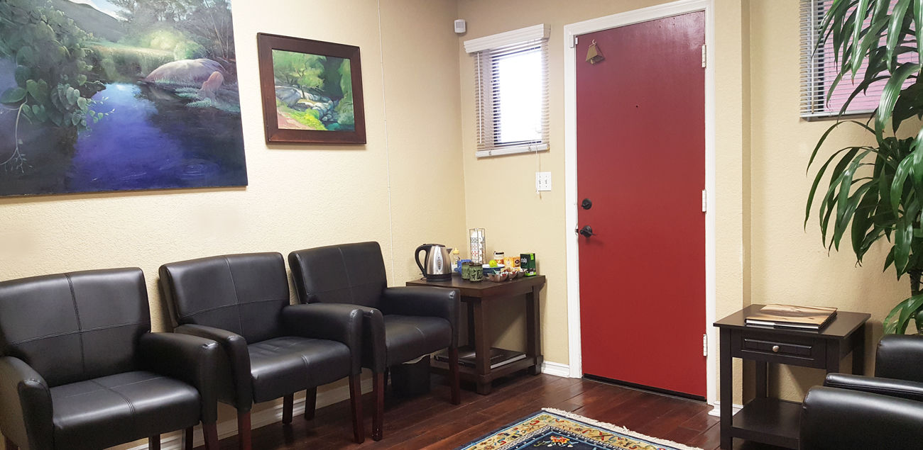 Patient waiting room with original art